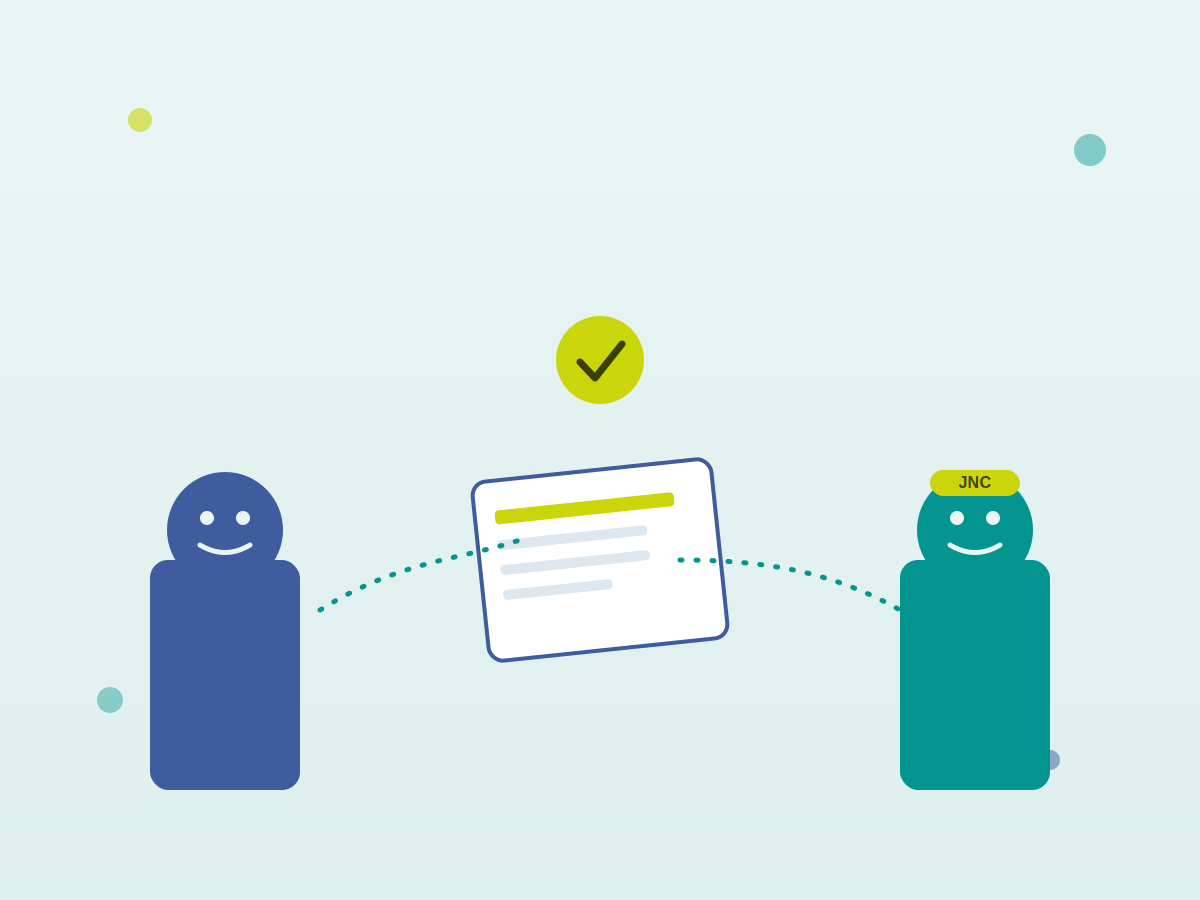 Illustration of a provider referral being handed off to the Jackson Neuroscience Center care team